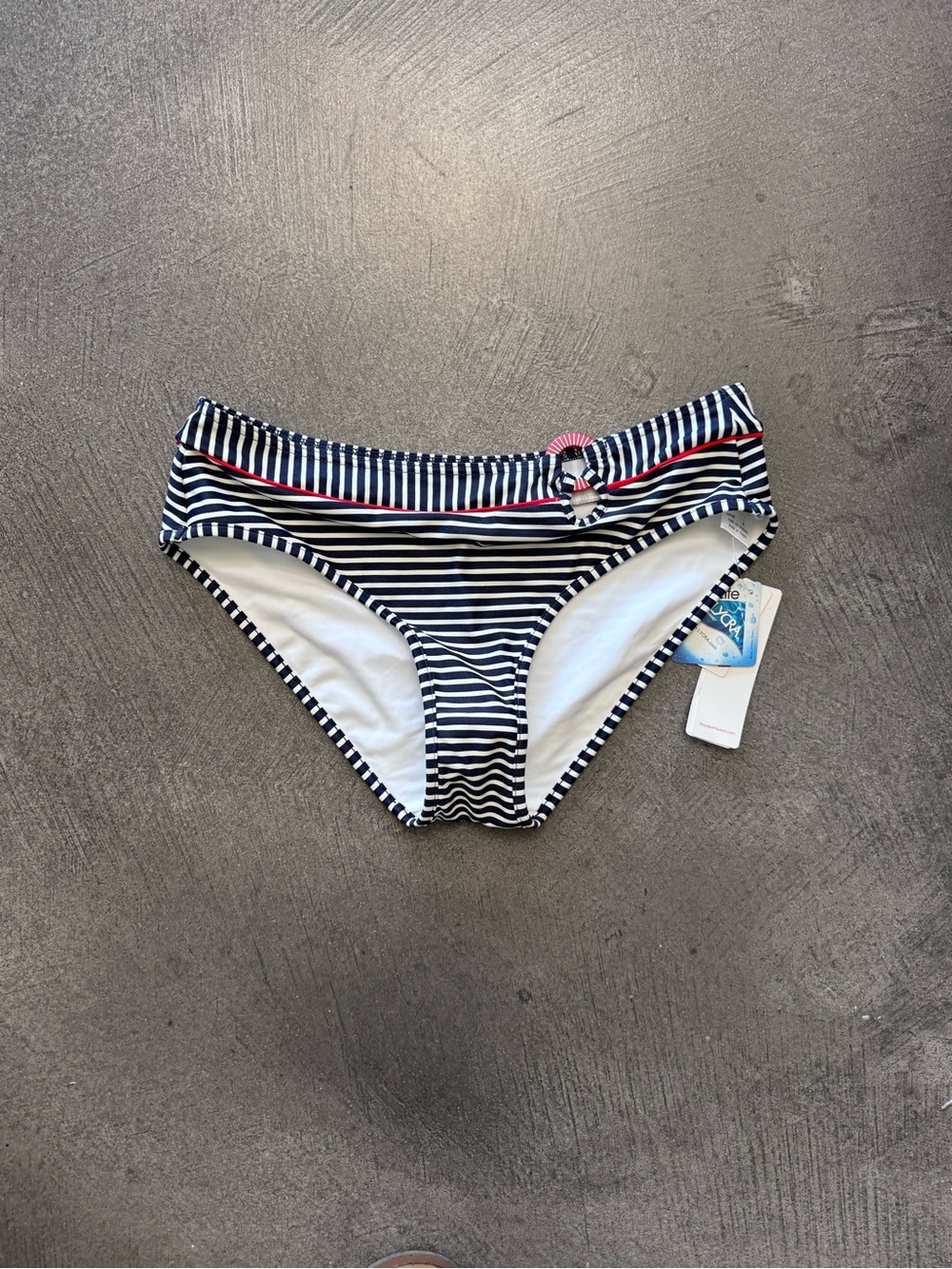 Freya Navy, White & Pink Striped Bikini Bottom